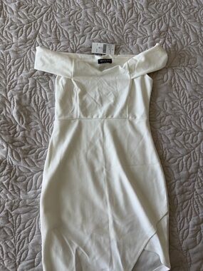Fashion Nova White One-Shoulder Bodycon Dress. New with tags